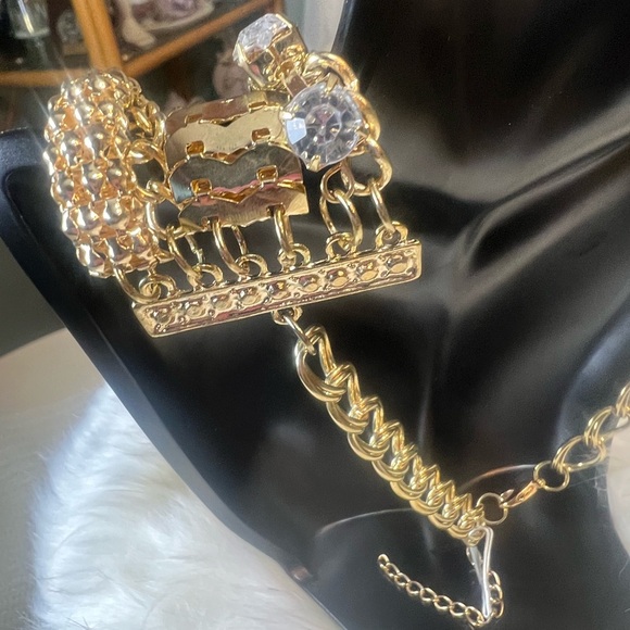 Fashion Jewlery Gold Necklace Rope & Chain Rhinestone - Picture 4 of 5